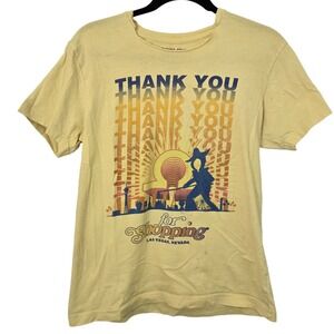 Omega Mart Meow Wolf Las Vegas Graphic T-Shirt Small Yellow Thrashed Area 15